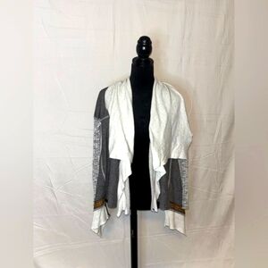 Scrapbook Gray and Cream Cardigan with Brown Accents